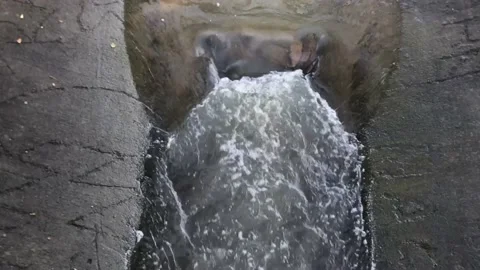 Storm Water Drain Closeup Video stock 173035217