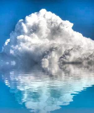 Storm with water reflection. a sky of clouds reflected in a calm sea. Stock Illustration