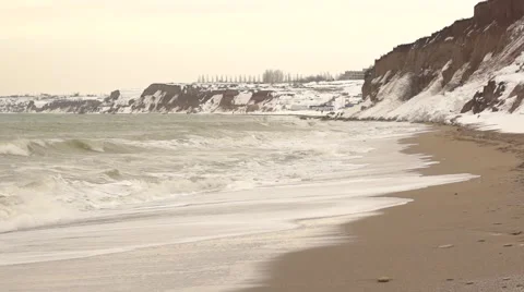 Storm on the waterfront. Slow motion. Stock Footage 52422332