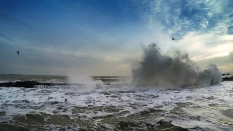 Storm wave Video stock 75346240