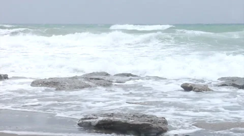 Storm waves and wind Stock Footage 32248803