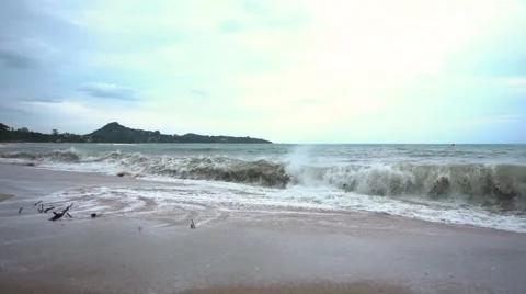 Storm Waves on the Coast. Slow Motion Stock Footage 58599062