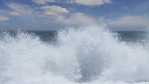 Storm Waves in the Mediterranean Sea Stock Footage 344585802