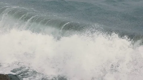 Storm waves in the ocean Stock Footage 75898926