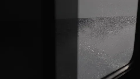 Storm waves on ocean. View from window of speed boat. Stock Footage 129956689