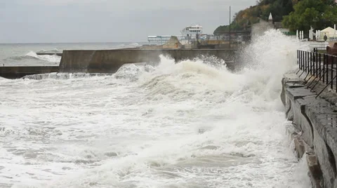 Storm Waves on the Sea Stock-Footage 37905665