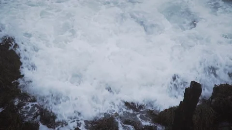 Storm waves shore Stock Footage 167035650