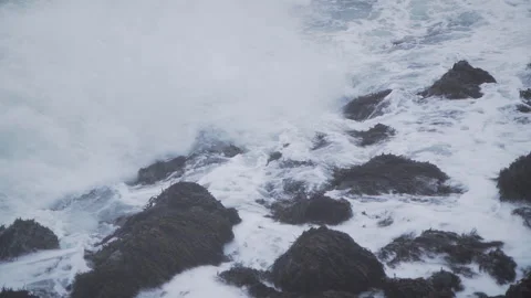 Storm waves shore Stock Footage 167035998