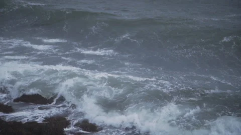 Storm waves shore Stock Footage 167036125
