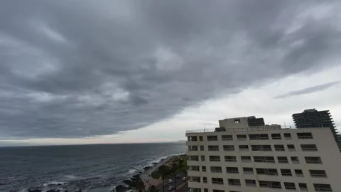 Storm Weather Time-Lapse in Sea Point Cape Town Big Waves and Flooding 4K Stock Footage 337912901