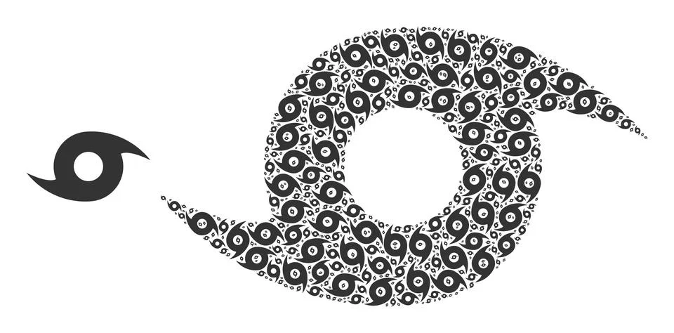 Storm Whirlpool Recursive Composition of Storm Whirlpool Icons Stock Illustration