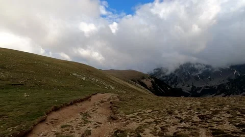 Storm white clouds over the mountains Stock Footage 133285648