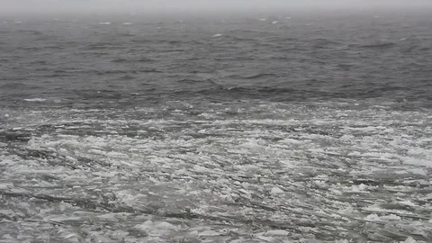 Storm wind on the river Video stock 71369888