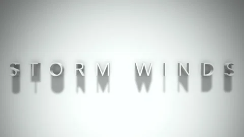 STORM WINDS 3D title animation with shadows on a white background Stock Footage 296809188