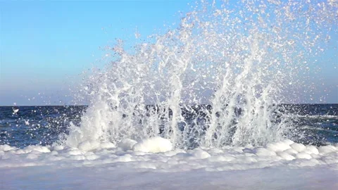 Storm on the Winter Sea Stock Footage 110703436