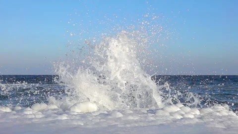Storm on the Winter Sea Stock Footage 116893292