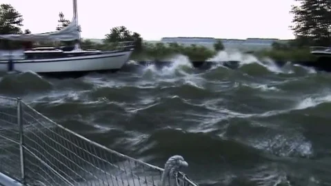   Storm from the wrong site of the Island Stock Footage 85270187