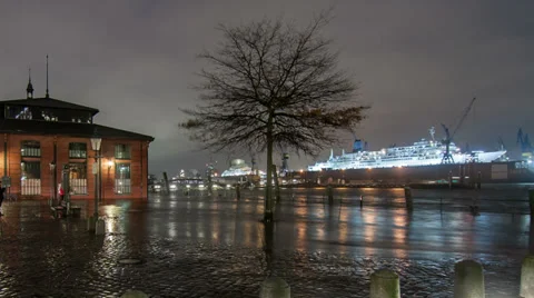 Storm Xaver floods the Port of Hamburg Stock Footage 33289853
