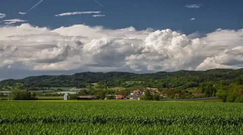 Stormclouds forming over a Field in Germany - Time lapse Stock Footage 63951945