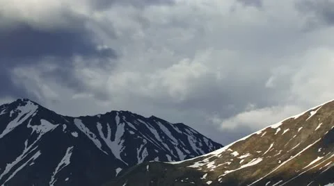 Stormclouds Rolling Over Alaskan Mountains Stock Footage 12435203