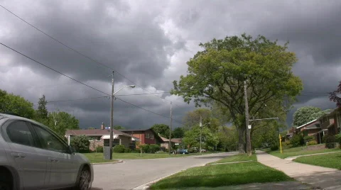 Stormclouds in suburbia. Stock Footage