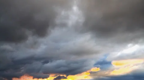 Storming sunset cloud 25fps Stock Footage 25768671