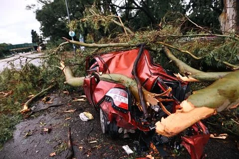 Storms affect Buenos Aires Metropolitan Area, Argentina - 17 Dec 2023 Stock Photos