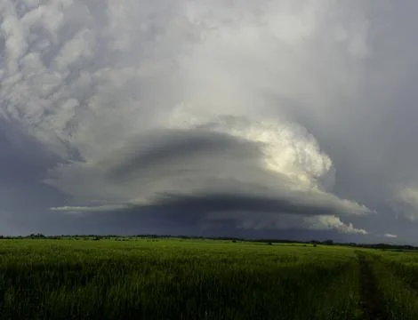 Storms During Summertime in the fields Stock Photos