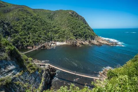 Storms River Suspension Bridge, Eastern Cape, Tsitsikamma National Park, Sout Stock Photos