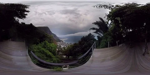 Storms Sea View Rio de Janeiro Vidigal Favela 360 VR Stock Footage 93804006
