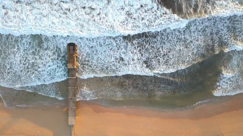 Stormwater pipe on the beach Video stock 103985280