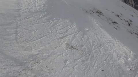 A stormy and cold wind blows over snow covered hills, at around 2000 meters Video stock 141226073