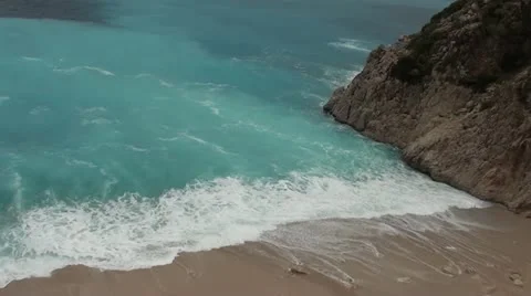 Stormy bay beach Stock Footage 11805962