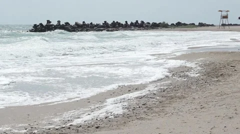 Stormy Beach Stock Footage 51017199