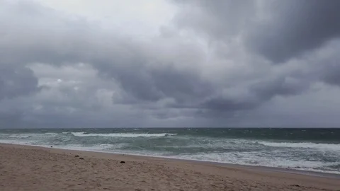 Stormy Beach Stock Footage 122037726