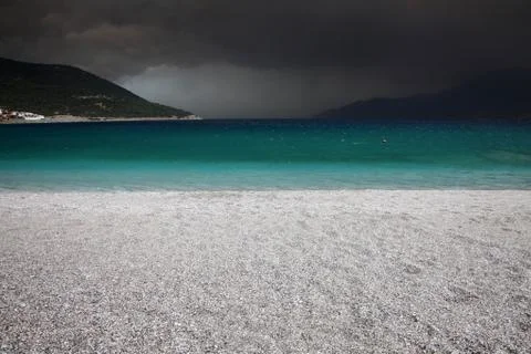Stormy beach Stock Photos