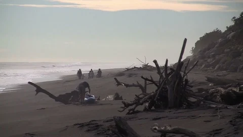 Stormy beach scene Stock Footage 90211623