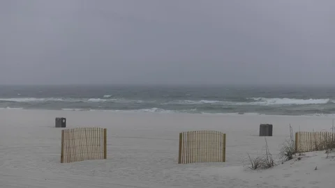 Stormy beach weather Stock Footage 72355886