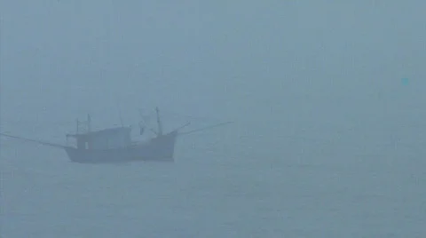 Stormy Boat Stock Footage 296703