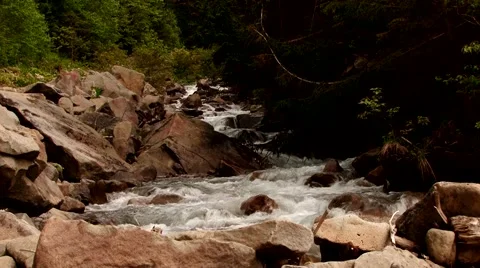 Stormy Carpathian river Stock Footage 69009083