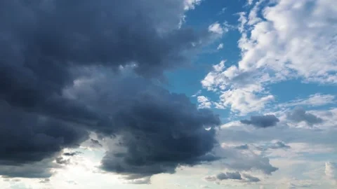 Stormy clouds flowing over perfect sky, aerial panoramic view 스톡 동영상 328957896