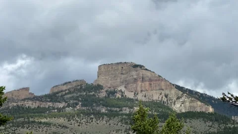 Stormy Clouds Moving Mountain Red Rocks Stock Footage 156413891