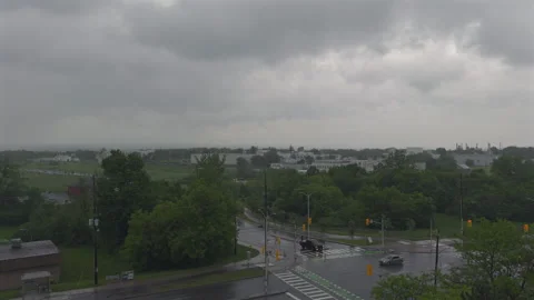 Stormy clouds over a city Stock Footage 276391597