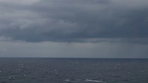 Stormy clouds over dark ocean Stock Footage 48054204