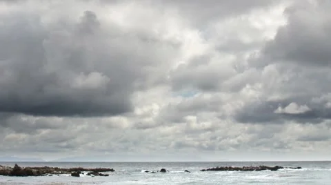 Stormy clouds over ocean timelapse Stock Footage 7735084