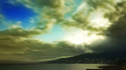 Stormy clouds over the sea Stock Footage 52922363