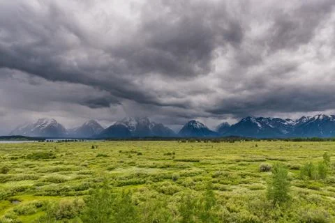 Stormy Clouds Over Teton Range Fotos de archivo
