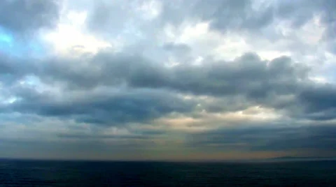 Stormy clouds, at the seashore Stock Footage 37114411
