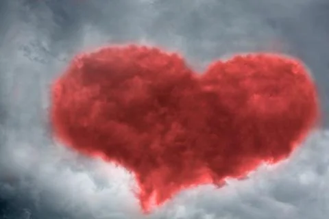 Stormy clouds in the shape of heart 스톡 일러스트