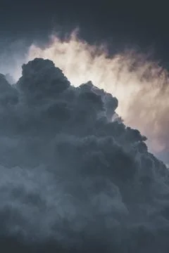 Stormy clouds - spring mood - desaturated style image Stock Photos